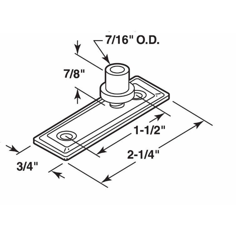 PrimeLine BiFold Door Top Roller Guide, Stamped Steel Base, Nylon
